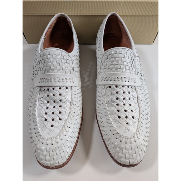 Florsheim Other - Florsheim Designer Collection Eton White Woven Leather Loafers Men's 7.5 D 43013